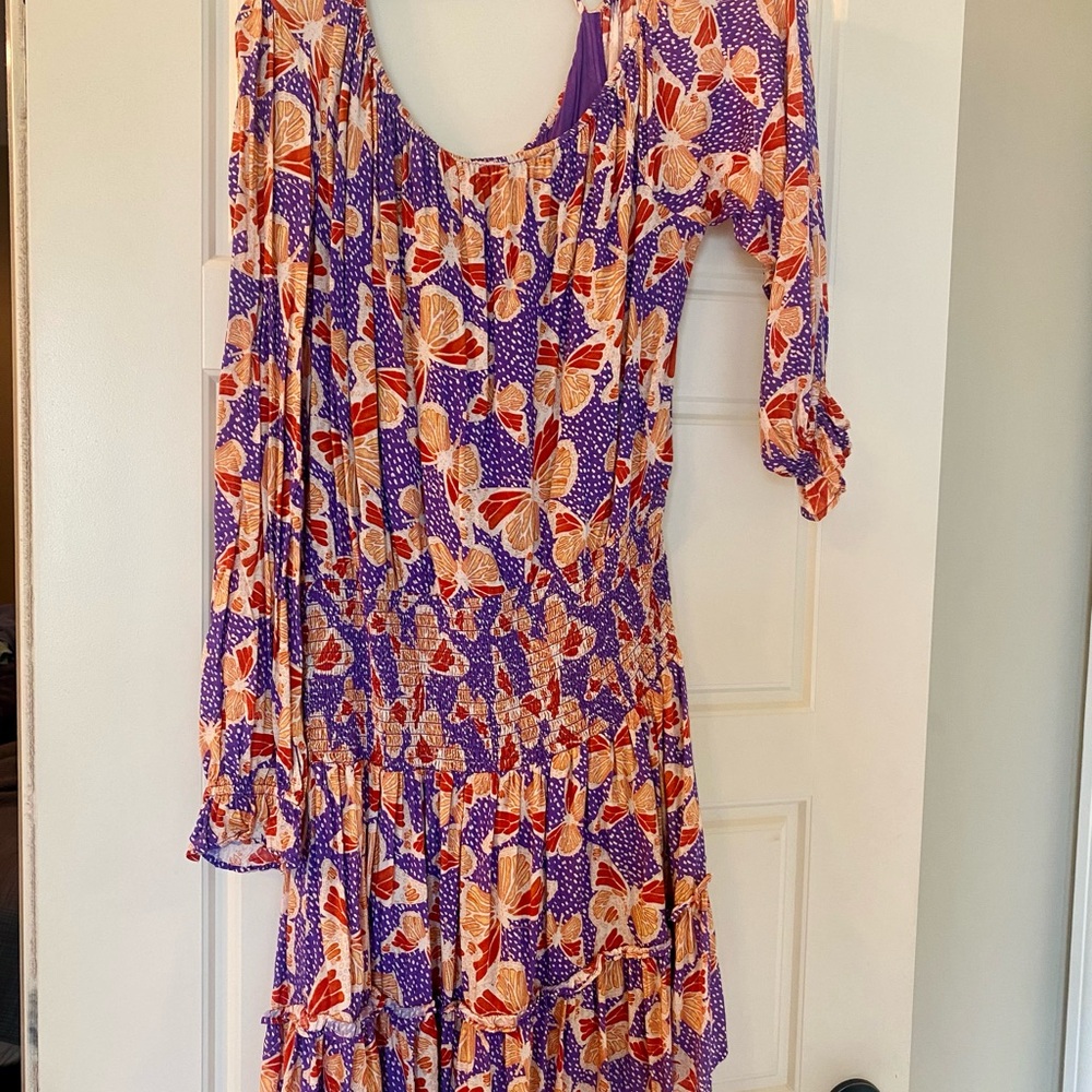 Roller Rabbit Purple And Orange Monarch Skyler Dress - Gem